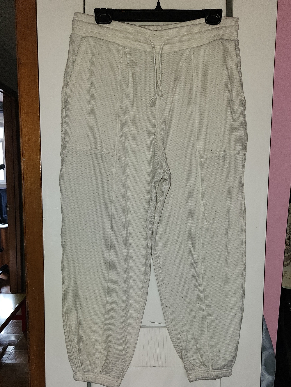Yogalicious Cream Knit Joggers with Drawstring